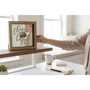 Horizon Group Choose Happy Tabletop Sign Unisex 6x6 Gold NWOT Mirror Floral